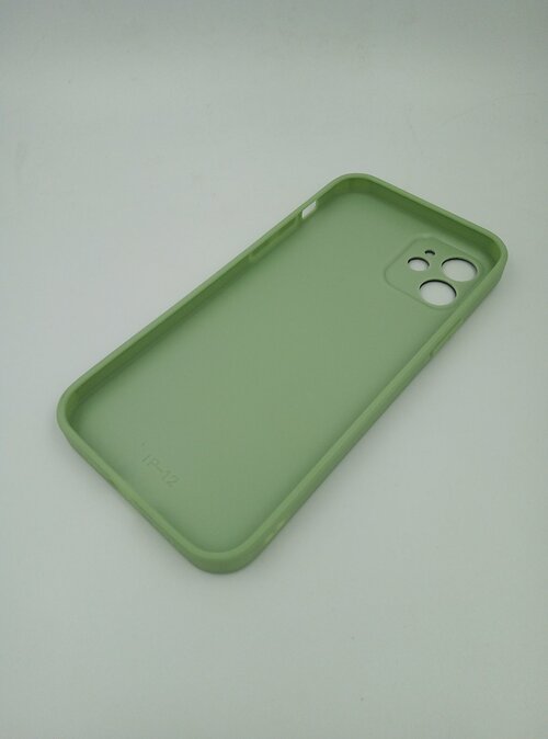 Накладка Apple iPhone 11 оливково-зеленый с защитой камеры силикон+пластик Блестки - сердечки - 2