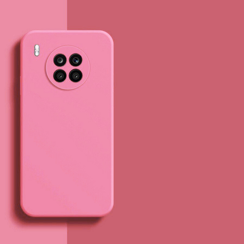 Накладка Huawei Honor 50 Lite/Nova 8i розовый с защитой камеры Silicone Case Full без лого - 3