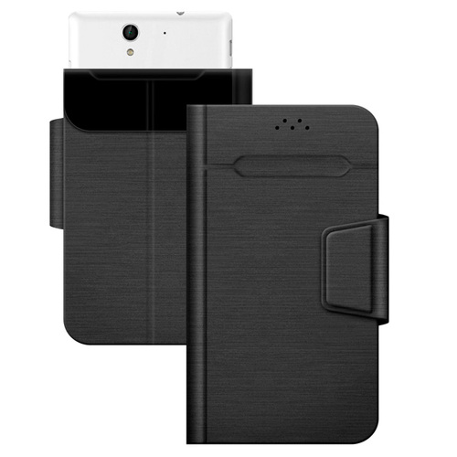 Чехол-книжка универсал L 16*9*1.3 черный горизонтальный на клеевой основе Deppa Wallet Fold - 3