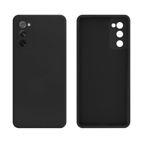Накладка Samsung S20 FE черный с защитой камеры Silicone Case Full без лого - 3