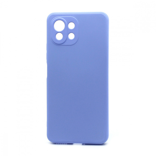 Накладка Xiaomi Mi11 Lite голубой с защитой камеры силикон Под оригинал без логотипа