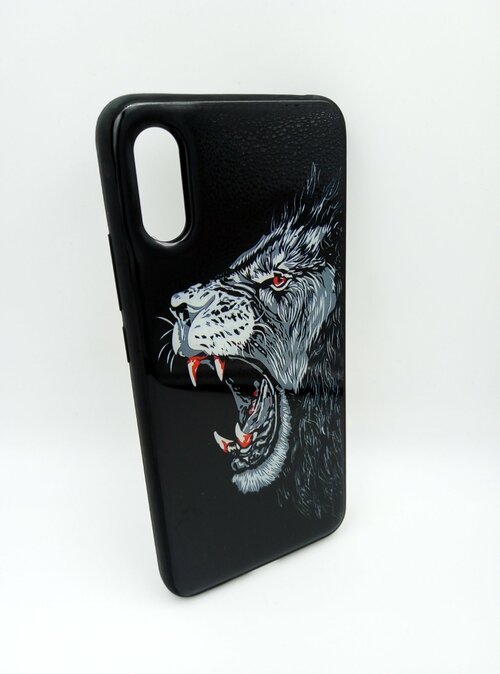 Накладка Apple iPhone 11 черный с защитой камеры Под стекло Животные Лев свирепый в профиль - 2
