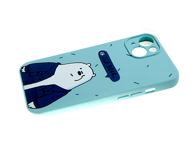 Накладка Apple iPhone XR бирюзовый Soft Touch с защитой камеры силикон Животные Медведь белый мишка