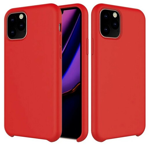 Накладка Apple iPhone 11 Pro Max красный Silicone Case без лого