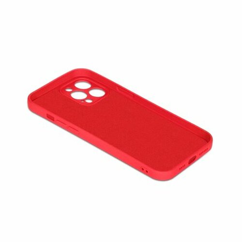 Накладка Apple iPhone 12 Pro Max красный с защитой камеры силикон DF SafeMag - 4