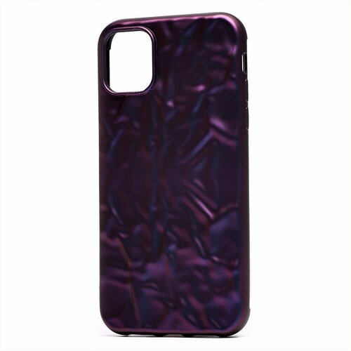 Накладка Apple iPhone 11 фиолетовый фактурный силикон Волны - 2