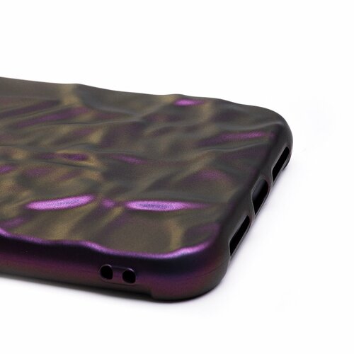 Накладка Apple iPhone 11 фиолетовый фактурный силикон Волны - 4