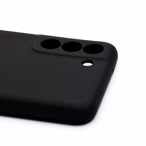 Накладка Samsung S21 FE черный с защитой камеры Silicone Case Full без лого