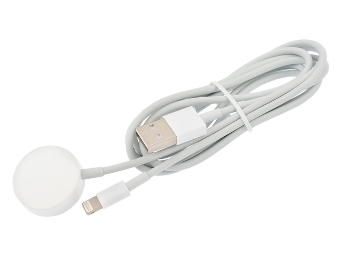 Кабель USB - Apple Watch/8 pin Lightning Vixion K24 белый круглый 1 м. 2в1 - 2