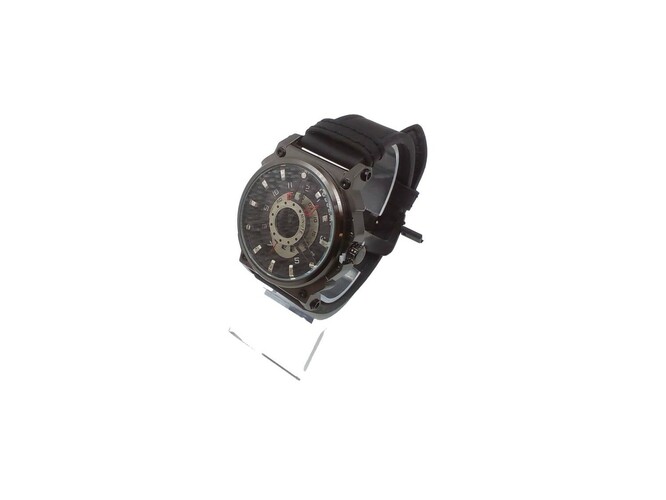 Наручные часы мужские кварцевые Tubular диск дата черный кожаный ремешок