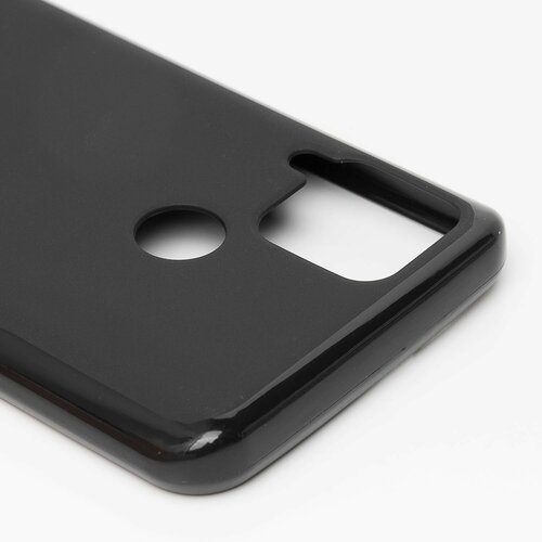 Накладка Realme C15 черный матовый блестящие края силикон Activ Однотонный - 3