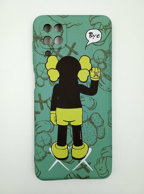 Накладка Samsung S22 Plus темно-зеленый фосфорный силикон Kaws Bye - 2