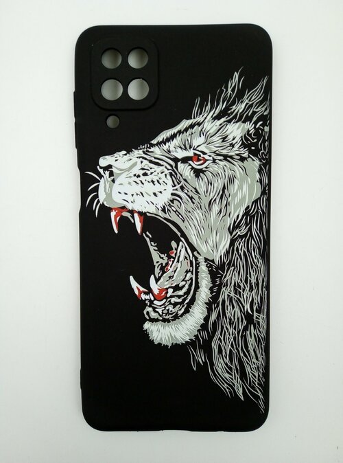 Накладка Apple iPhone 12 черный фосфорный силикон Животные Лев свирепый в профиль - 2