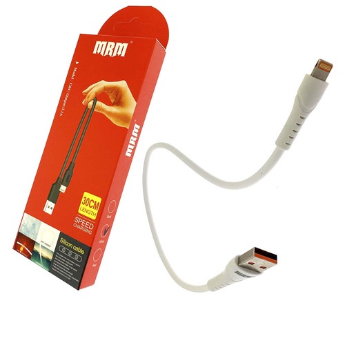 Кабель USB - 8 pin Lightning MRM G04 силикон красный круглый 0,3 м.