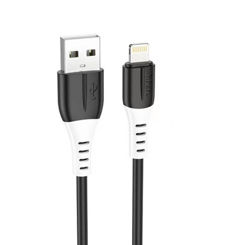 Кабель USB - 8 pin Lightning HOCO X82 пищевой силикон черный круглый 2.4A 1 м.