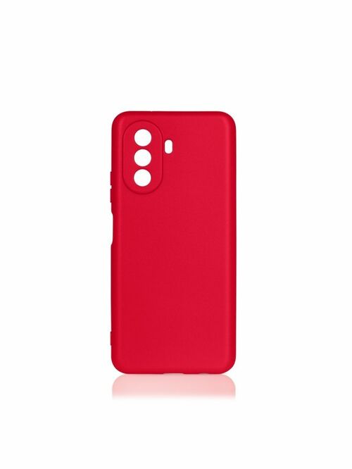 Накладка Huawei Nova Y70/Y70 Plus красный матовый силикон DF Однотонный