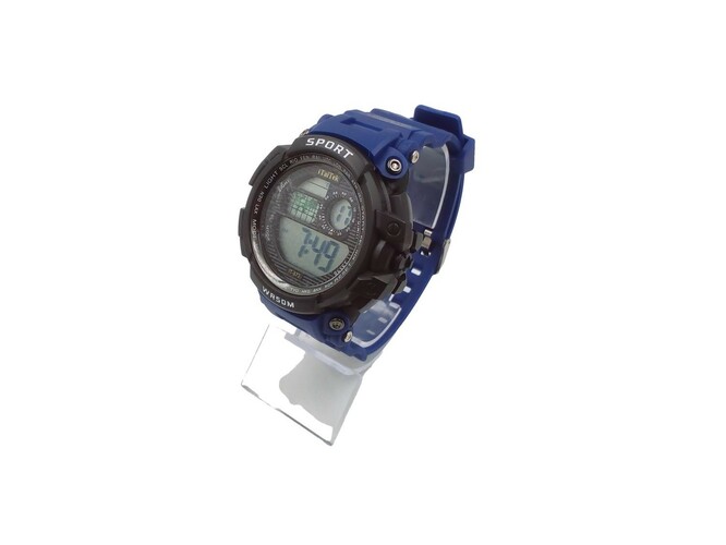 Наручные часы мужские электронные iTaiTek IT-872 белая окантовка синий силиконовый ремешок