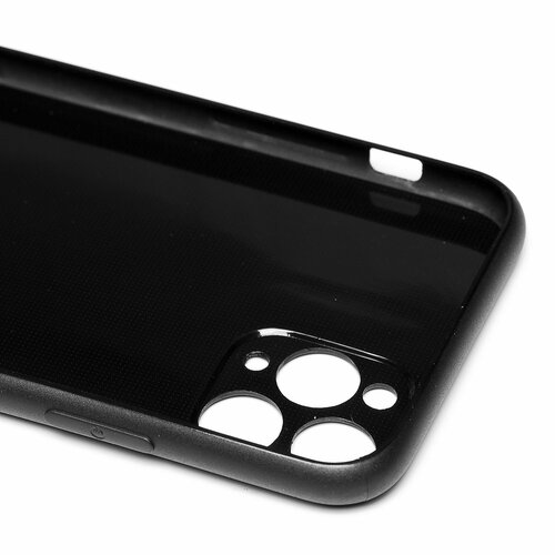 Накладка Apple iPhone 11 Pro черный с защитой камеры силикон Карбон - 7