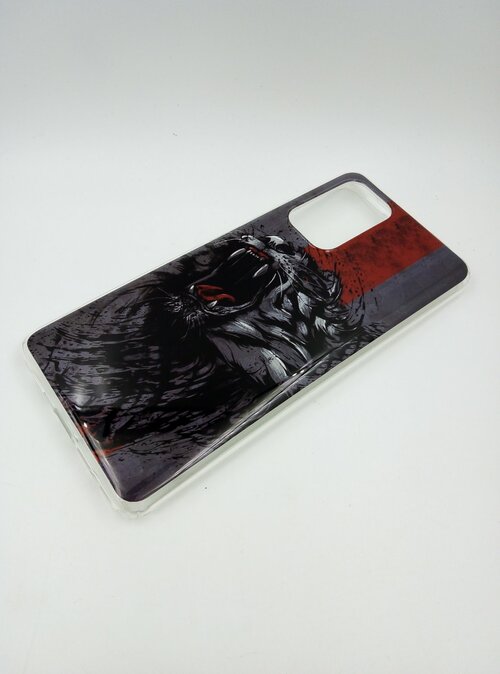 Накладка Apple iPhone 14 Pro серо-красный винил Животные Лев - 2