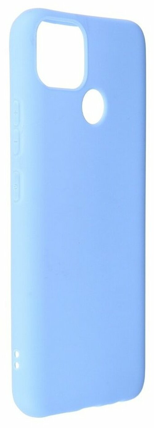 Накладка Realme C25/C25s голубой матовый 1мм силикон LuxCase