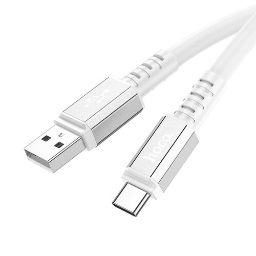 Кабель USB - Type-C HOCO X85 силикон белый круглый 3.0A 1 м. d=6 мм