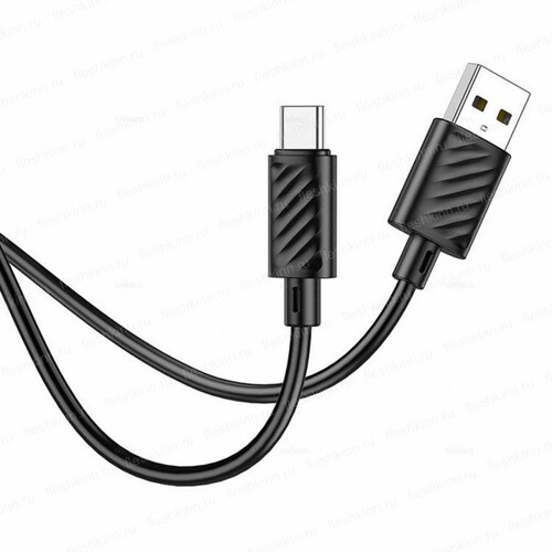 Кабель USB - Type-C HOCO X88 силикон черный круглый 3.0A 1 м.