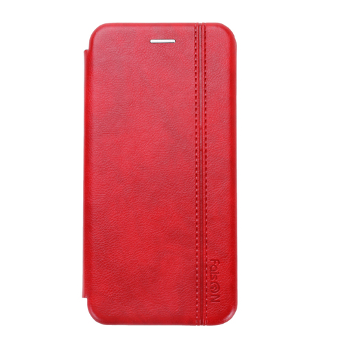 Чехол-книжка Xiaomi Redmi 7A красный горизонтальный FaisOn Со строчкой