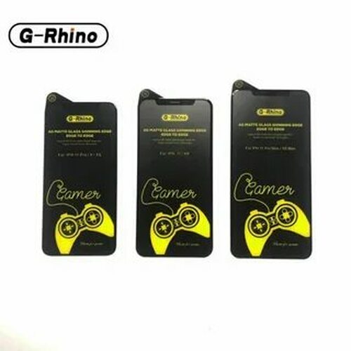Защитное стекло Apple iPhone 11/XR черный 6D матовое G-Rhino Gamer