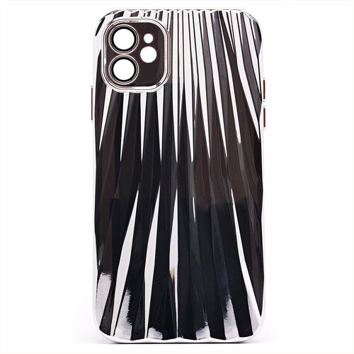 Накладка Apple iPhone 13 Pro Max серебро перламутр с защитой камеры силикон Геометрия Полосы вертикальные
