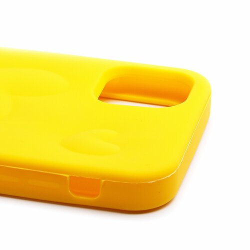Накладка Apple iPhone 12/12 Pro желтый силикон Love серия Сердечки - 4