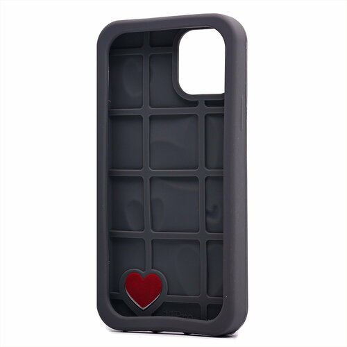 Накладка Apple iPhone 13 серый силикон Love серия Сердечки - 3